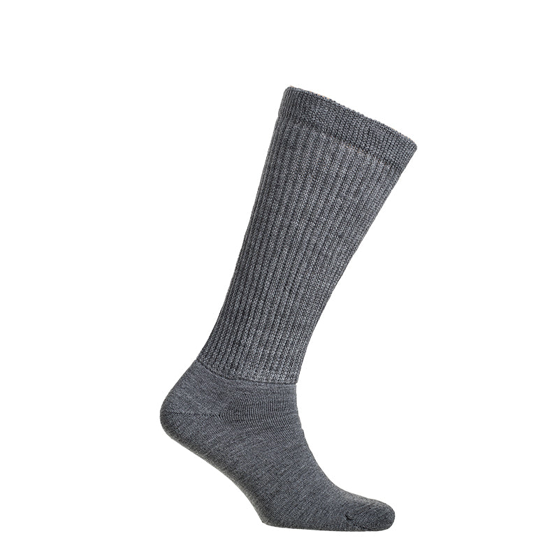 Ospända GreenGo Jumbo ullstrumpa, grå, rosa och svart